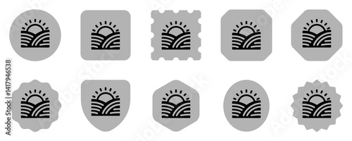 Editable sunrise, morning vector icon. Farm, field, nature, landscape. Part of a big icon set family. Perfect for web and app interfaces, presentations, infographics, etc