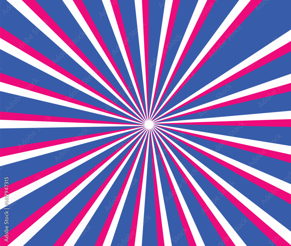 Fototapeta premium Retro sunburst sun rays dark red creamy yellow abstract background vintage sunrise grunge rough texture pattern radial spiral stripes groovy swirl beam distressed circus carnival vector illustration.