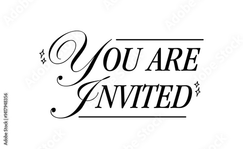 You are invited elegant card design with elegant frame. Invitation text banner