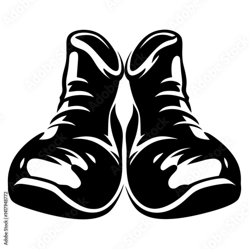 A stylish monochrome vector illustration of a pair of classic shoes