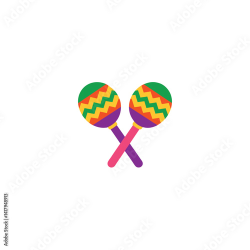 Vibrant Colorful Maracas Festive Musical Instruments of Mexico and Latin America