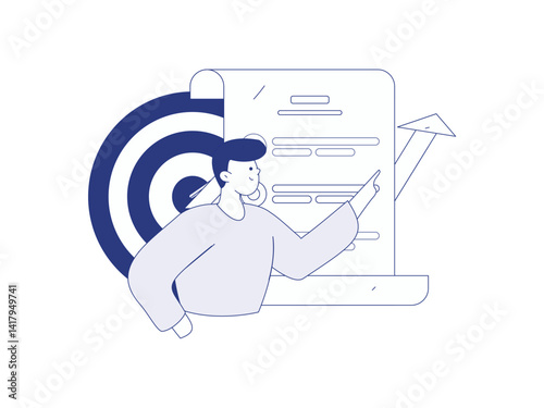 Flat vector illustration of business people operating work scene
