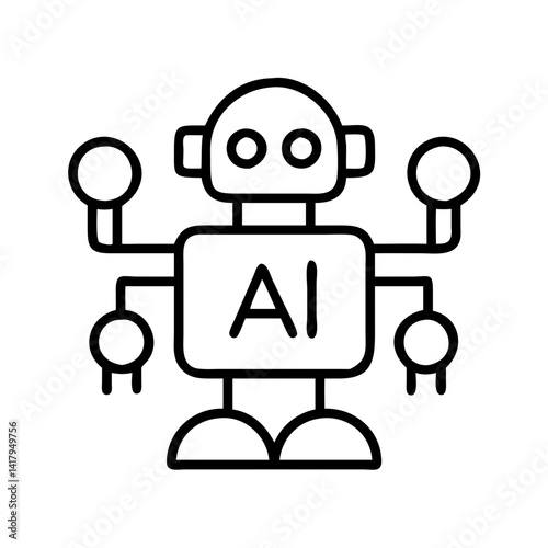 Ai robot artificial intelligence machine learning automation technology future innovation icon vector design