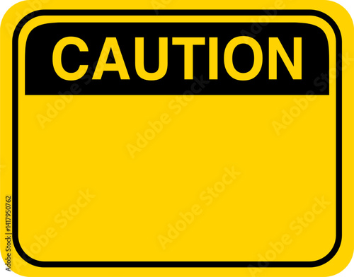 Yellow and Black Warning Sign Box Frame