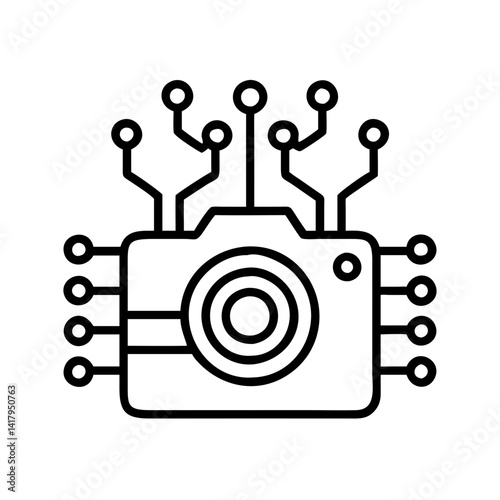 Digital camera technology circuit board innovation concept for modern photography device design and tech
