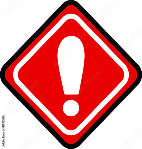 Warning Caution Symbol Red and White Diamond