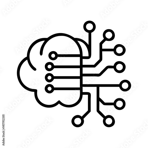 Cloud computing artificial intelligence ai neural network machine learning technology icon vector