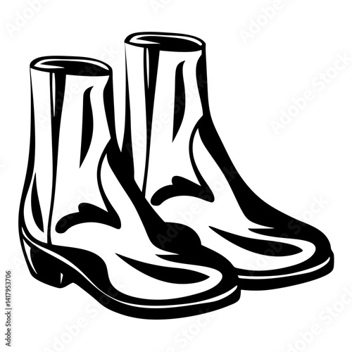 A Pair of Stylish Chelsea Boots in Bold Black and White