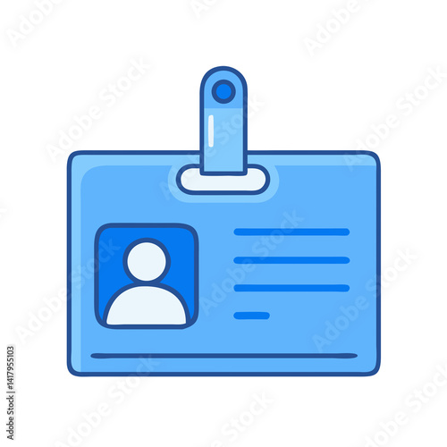 Blue Work ID Badge Icon
