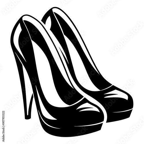 Elegant High Heel Shoes in a Sleek Black and White Design