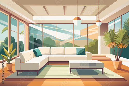 Modern minimalist clean and transparent living room interior design contemporary house daylight background white beige sofa sofa in daylight living room from the moment of freshness window interior mo