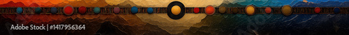 Obraz na płótnie Abstract colorful landscape image with geometric shapes. w salonie