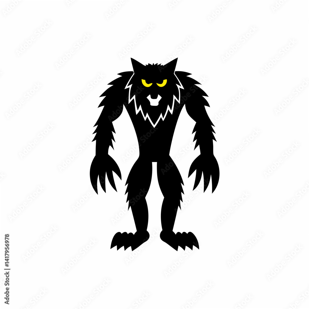 Obraz premium creative Silhouette werewolf Icon Vector Illustration