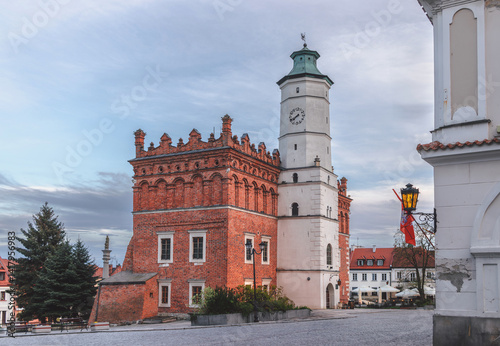 Obraz na płótnie Cityscape of Sandomierz old town, Świętokrzyskie, Poland. View of Town Hall and Old Market square w salonie