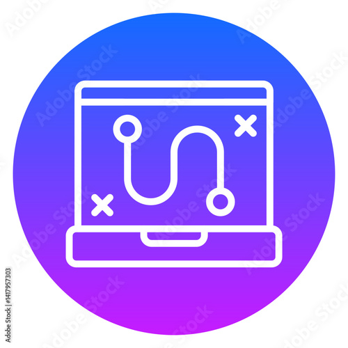 Minimalist Line Art Digital Strategy Gradient Circular Icon