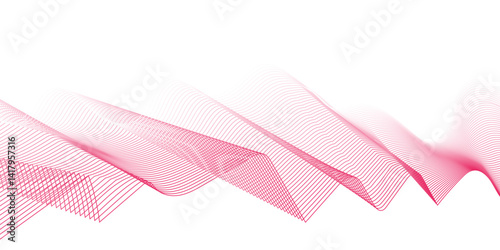 Energy abstract pink smooth frequency isolated element creative blend curve flow line technology modern white web banner vector beautiful waveform light music energy design.	