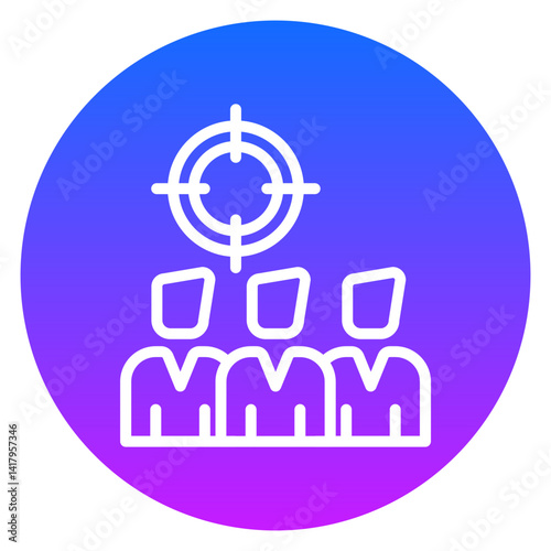 Minimalist Line Art Target Audience Gradient Circular Icon