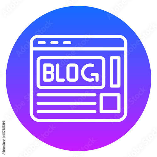 Free Download Minimalist Line Art Blogging Gradient Circular Icon - GFXLoad