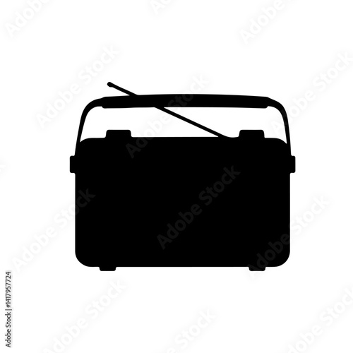 Small Old Radio silhouette vector icon sign symbol illustration design.