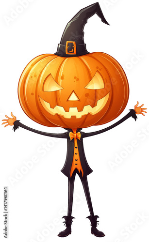 a whimsical cartoon jack-o'...