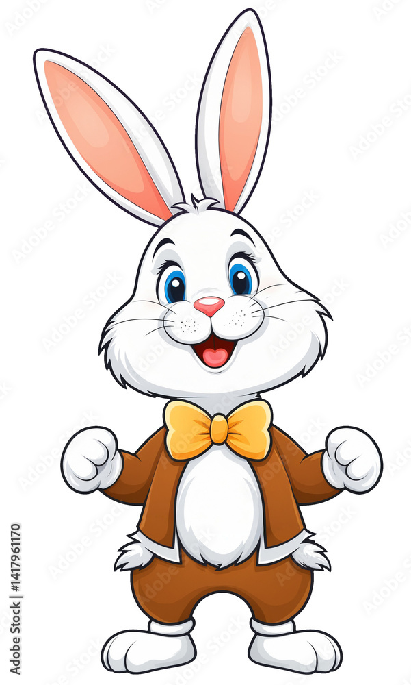 Obraz premium a cute cartoon Easter Bunny with open arms, ready for a hug