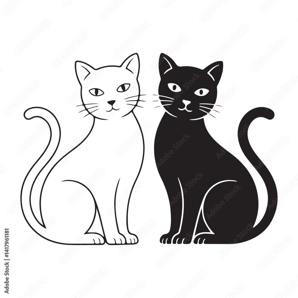 Obraz premium Twin cats with attitude