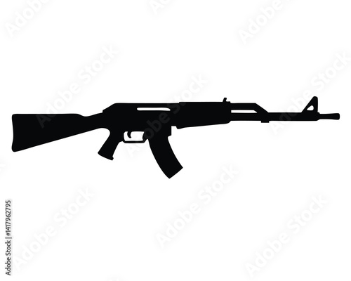 rifle silhouette vector isolated on white background