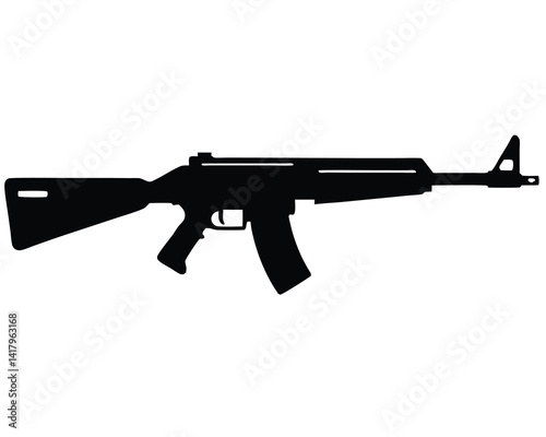 rifle silhouette vector isolated on white background