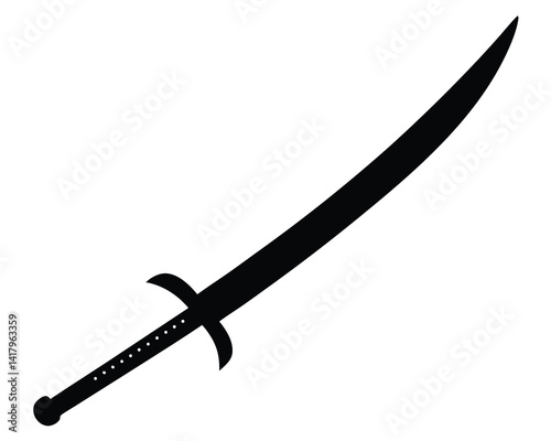 Sabre silhouette vector isolated on white background 