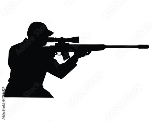 snipper silhouette vector isolated on white background