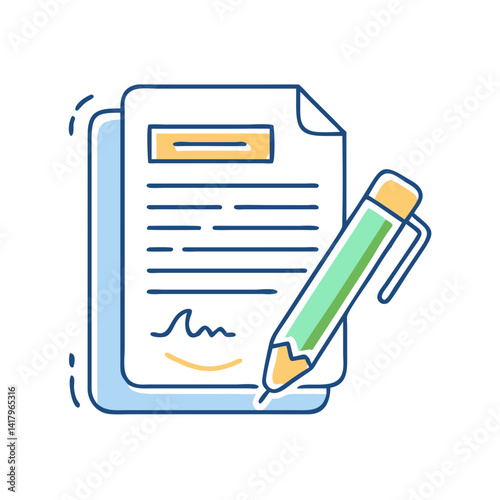 Contract or agreement with pen.