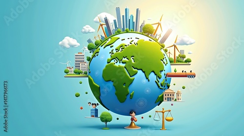 Abstract earth globe design concept