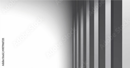 A vector illustration of a portion of a FF8282 wall with a series of angled, recessed panels along the right side. The panels create a geometric pattern of converging lines and varying shades of gray 
