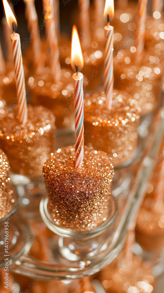 An abstract image featuring birthday and party elements close up in vibrant colors.