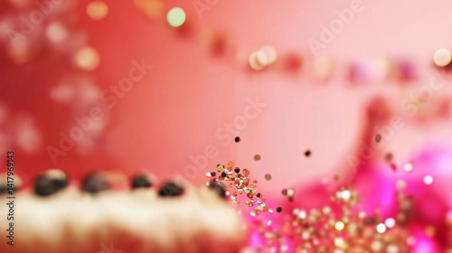 Obraz na płótnie An abstract image featuring birthday and party elements close up in vibrant colors. w salonie