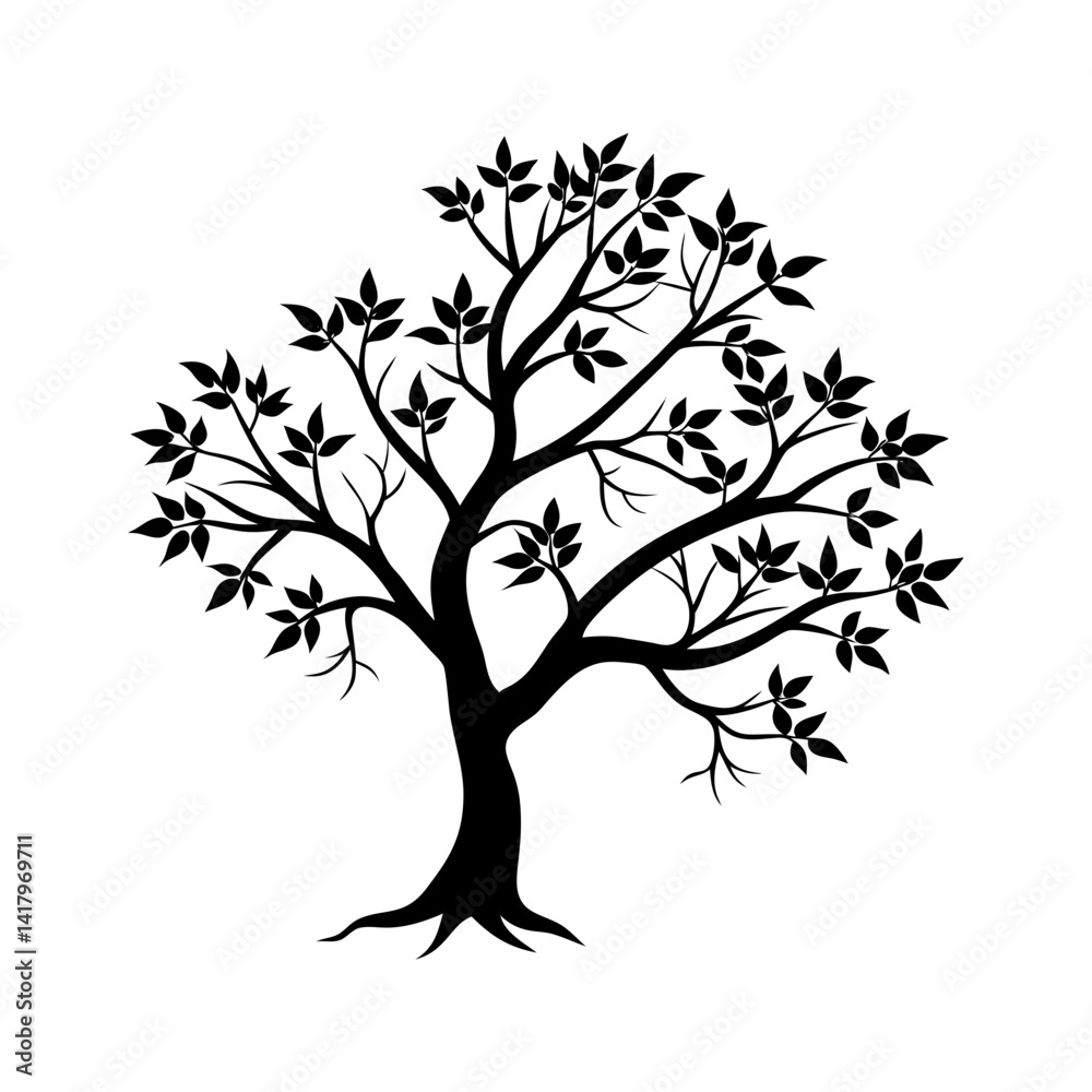 Fototapeta premium Tree Branch Silhouette vector illustration