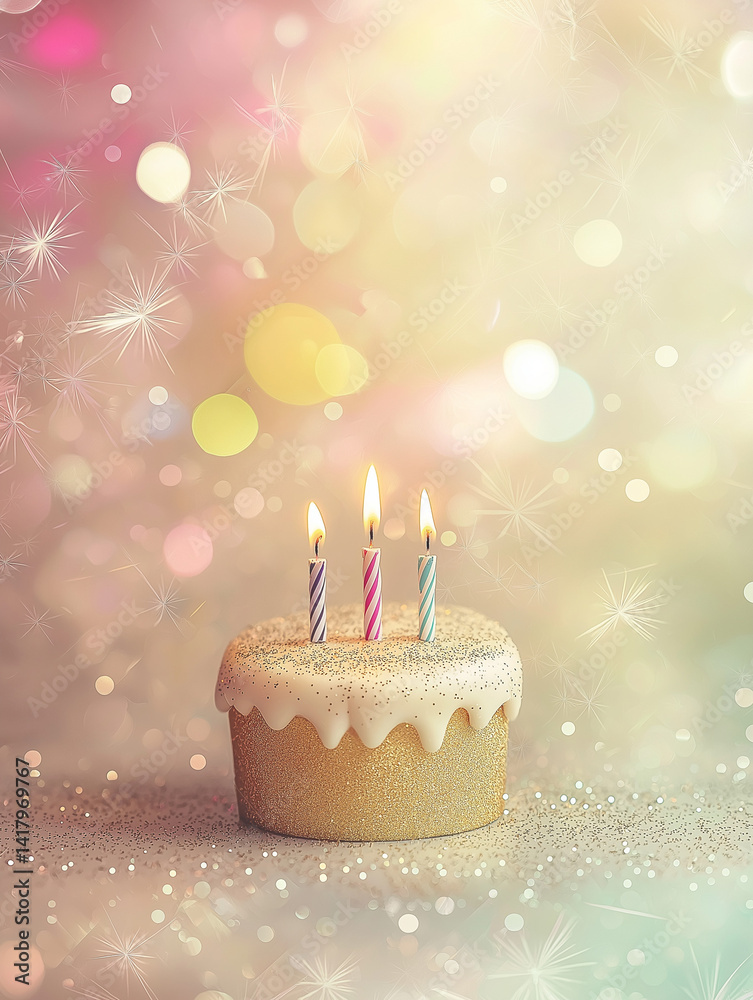 An abstract image featuring birthday and party elements close up in vibrant colors.