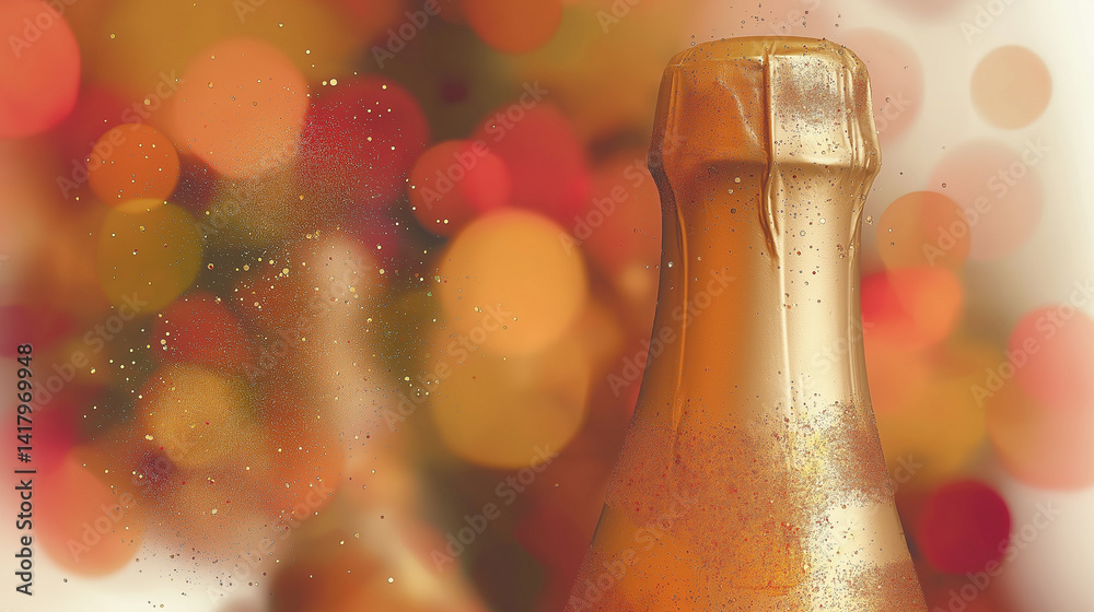 An abstract image featuring birthday and party elements close up in vibrant colors.