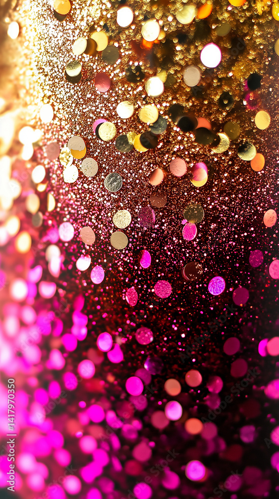 An abstract image featuring birthday and party elements close up in vibrant colors.