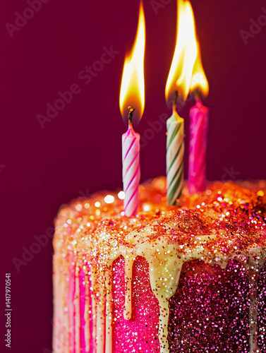 Obraz na płótnie An abstract image featuring birthday and party elements close up in vibrant colors. w salonie
