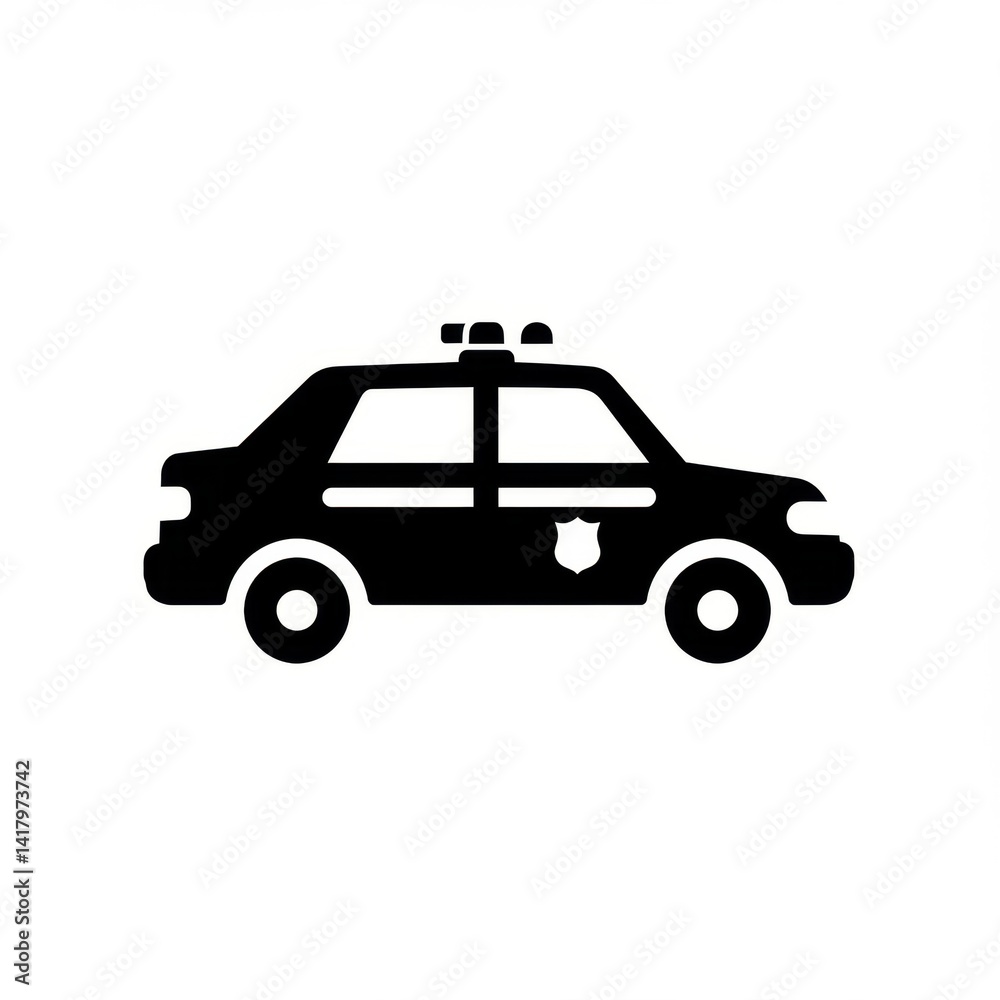 Police Car Glyph Icon Police Car Glyph Icon
