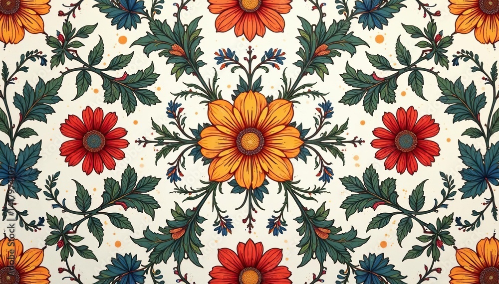 Intricate floral design, repeating seamlessly , white, seamless Intricate floral design, repeating seamlessly , white, seamless