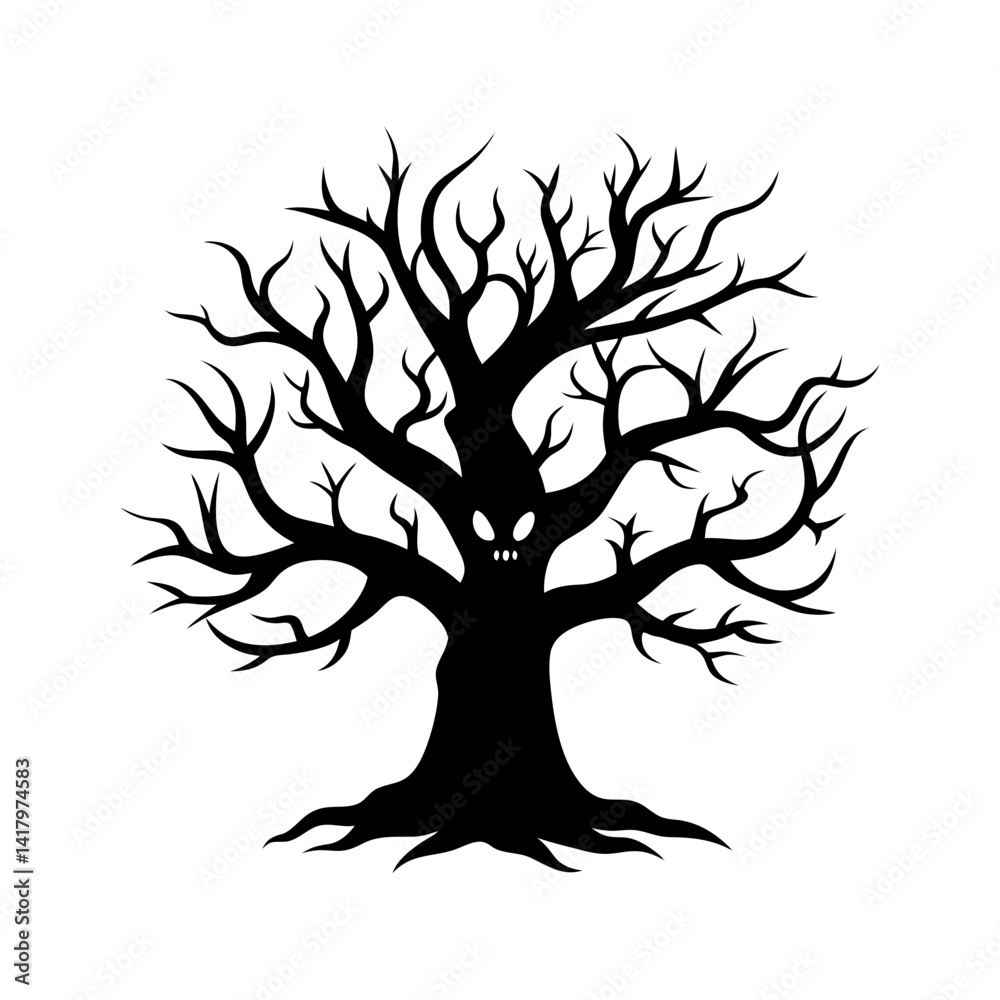 Fototapeta premium Spooky Tree Silhouette vector illustration