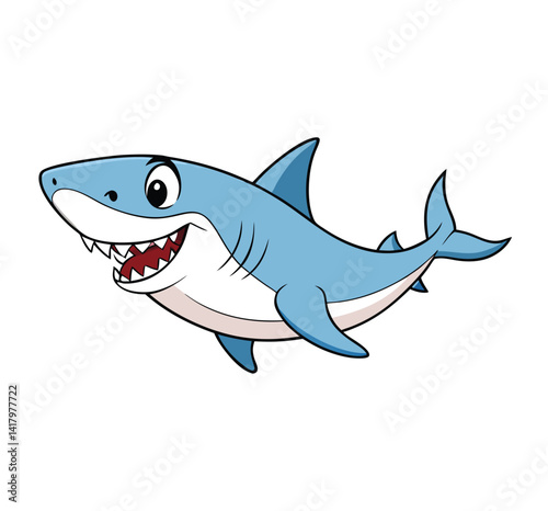 shark cartoon isolated on white