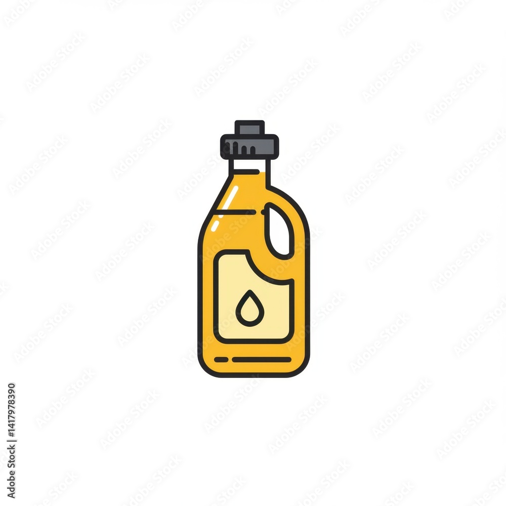 Minimalist Oil Bottle Vector Icon