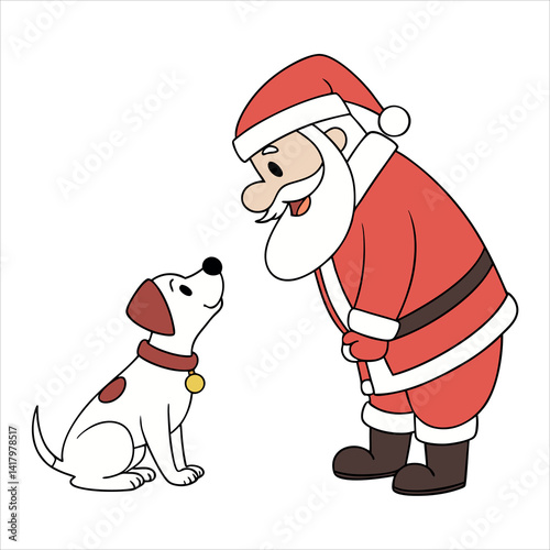 santa claus and his dog