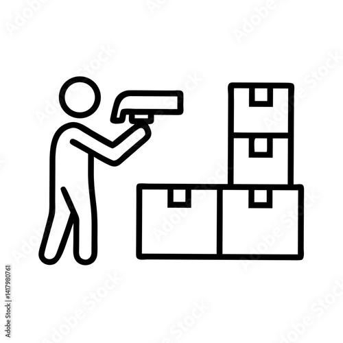 Warehouse Worker Scanning Product Barcode