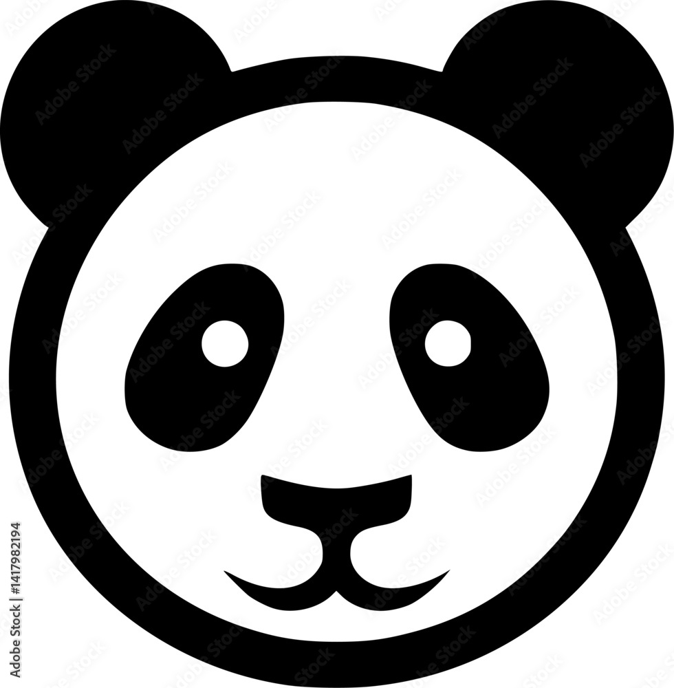 Fototapeta premium Cute Panda Head icon Design