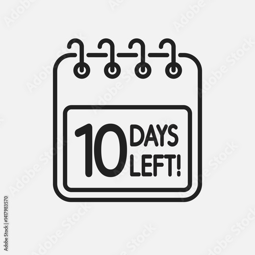 Countdown daily page calendar icon - 10 days left