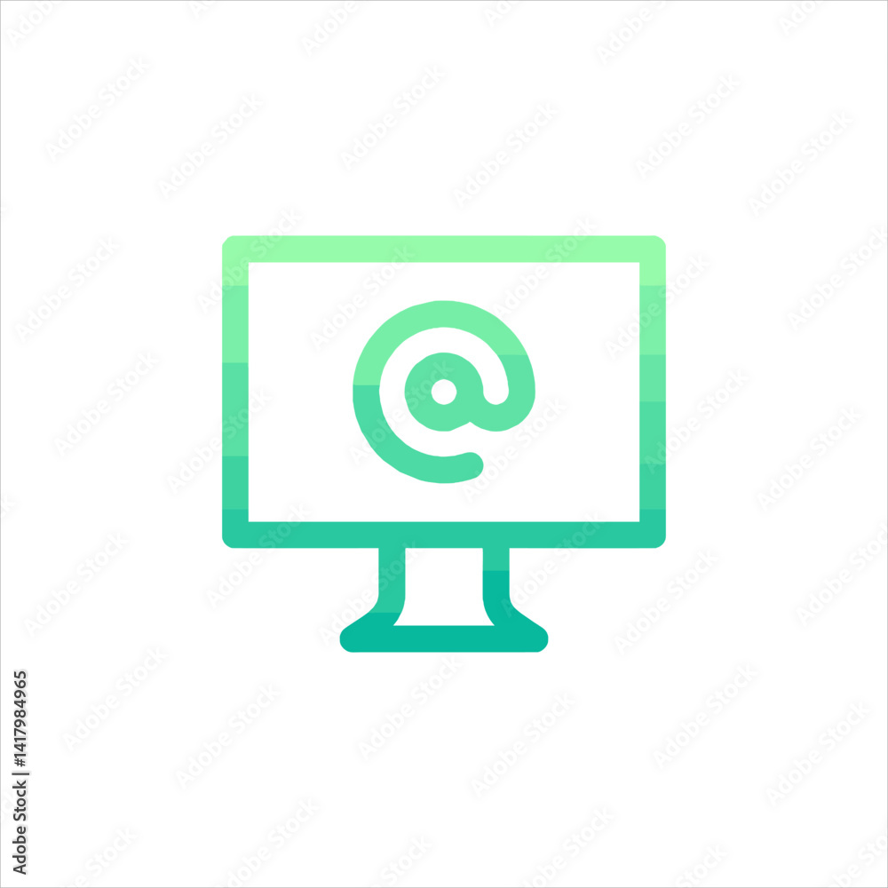 monitor with email symbol monitor with email symbol